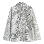 Black And White Seahorse Print Men's Blazer