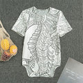 Black And White Seahorse Print Men's Bodysuit