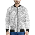 Black And White Seahorse Print Men's Bomber Jacket