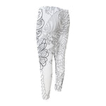 Black And White Seahorse Print Men's Compression Pants