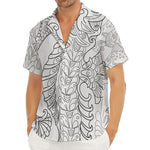 Black And White Seahorse Print Men's Deep V-Neck Shirt