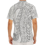 Black And White Seahorse Print Men's Deep V-Neck Shirt