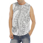 Black And White Seahorse Print Men's Fitness Tank Top