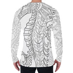 Black And White Seahorse Print Men's Long Sleeve T-Shirt