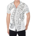 Black And White Seahorse Print Men's Shirt