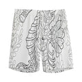 Black And White Seahorse Print Men's Athletic Shorts