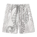 Black And White Seahorse Print Men's Swim Trunks