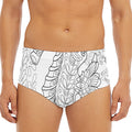 Black And White Seahorse Print Men's Triangle Swim Briefs