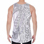 Black And White Seahorse Print Men's Velvet Tank Top
