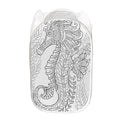 Black And White Seahorse Print Mesh Laundry Hamper