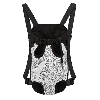 Black And White Seahorse Print Pet Carrier Backpack