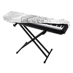 Black And White Seahorse Print Piano Keyboard Cover