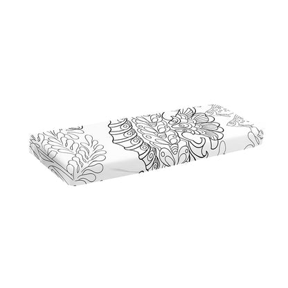 Black And White Seahorse Print Piano Keyboard Cover