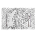 Black And White Seahorse Print Placemat