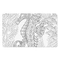 Black And White Seahorse Print Polyester Doormat