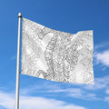 Black And White Seahorse Print Polyester Flag