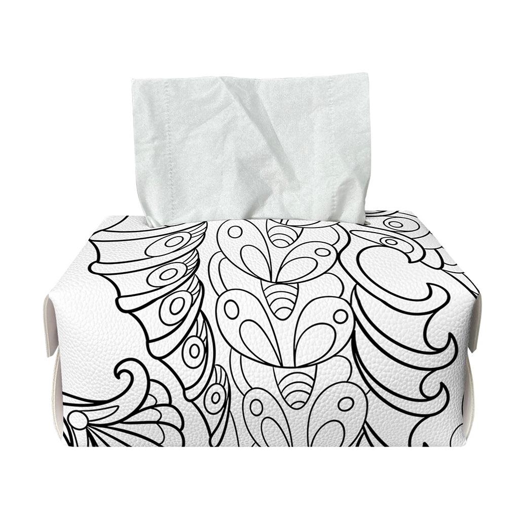 Black And White Seahorse Print Rectangle Tissue Box Cover