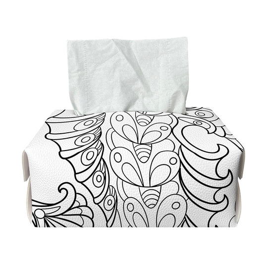 Black And White Seahorse Print Rectangle Tissue Box Cover