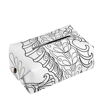 Black And White Seahorse Print Rectangle Tissue Box Cover
