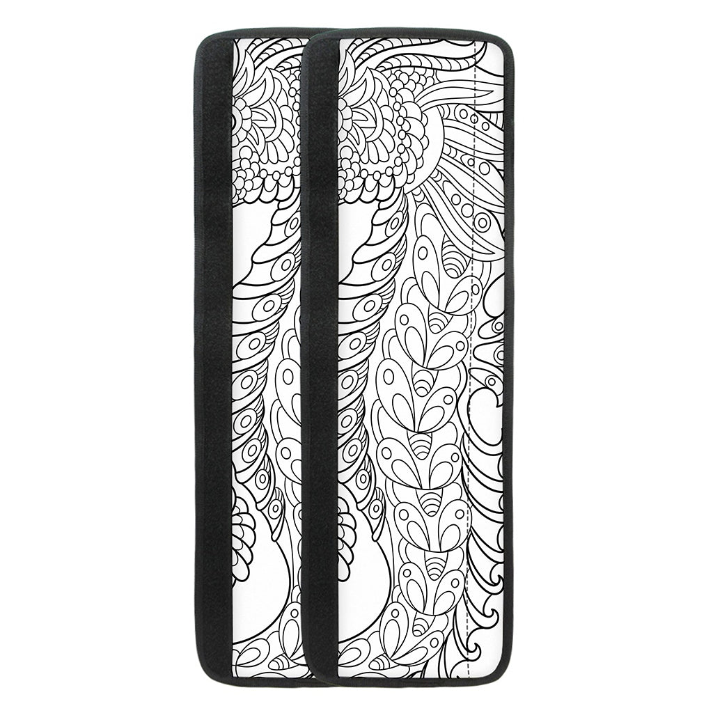 Black And White Seahorse Print Refrigerator Handle Covers