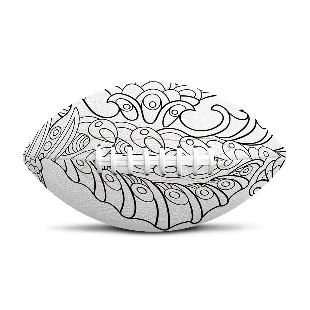 Black And White Seahorse Print Rugby Ball