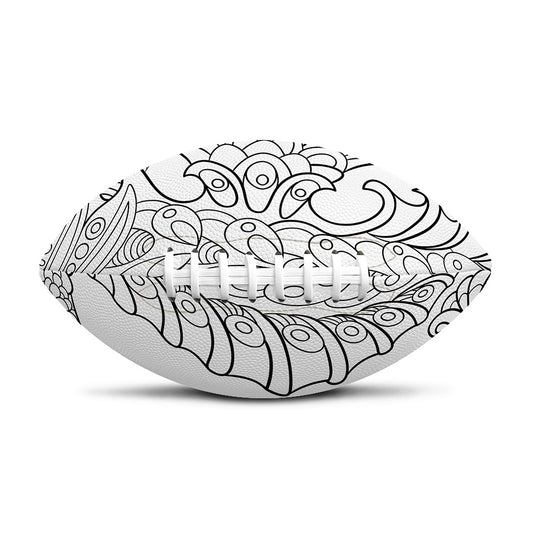 Black And White Seahorse Print Rugby Ball