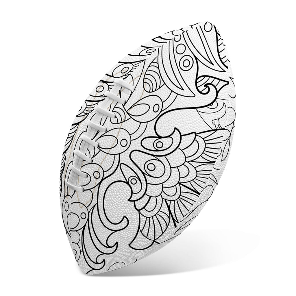 Black And White Seahorse Print Rugby Ball