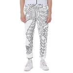 Black And White Seahorse Print Scuba Joggers