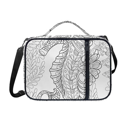 Black And White Seahorse Print Shoulder Strap Bible Bag