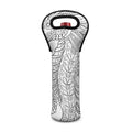 Black And White Seahorse Print Single Neoprene Wine Tote