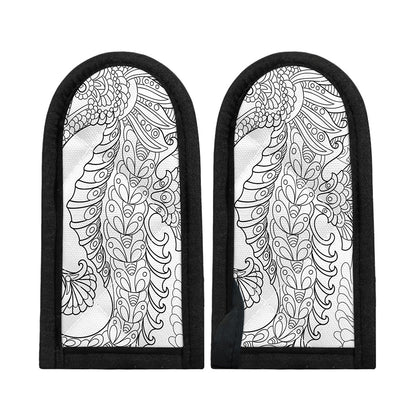 Black And White Seahorse Print Skillet Handle Cover