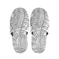 Black And White Seahorse Print Slippers