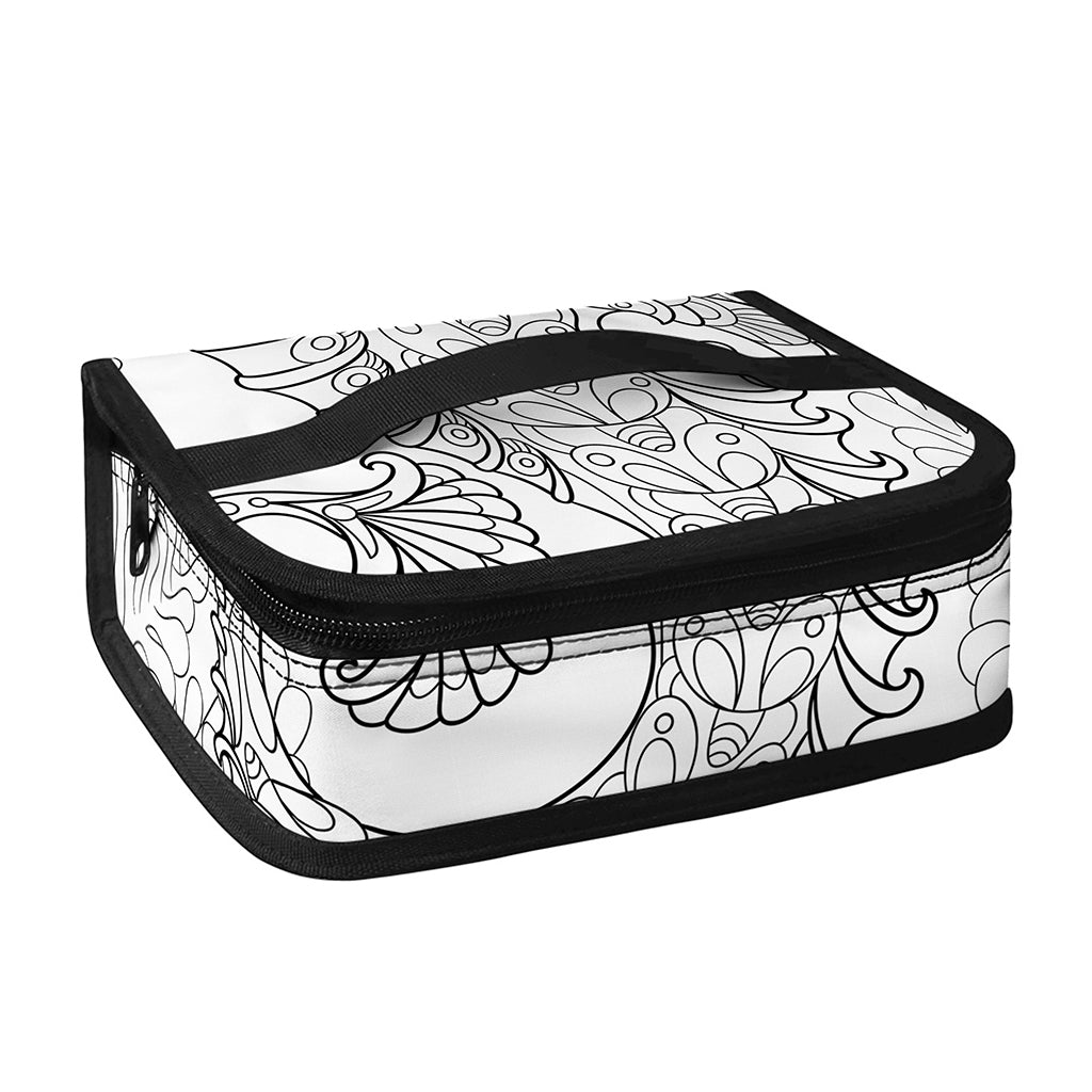 Black And White Seahorse Print Small Lunch Bag
