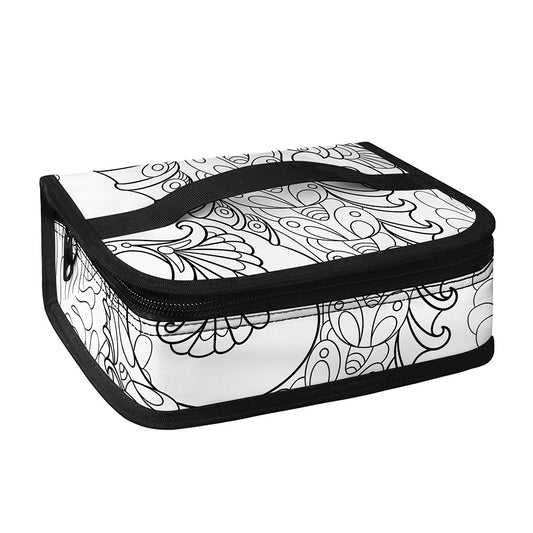 Black And White Seahorse Print Small Lunch Bag
