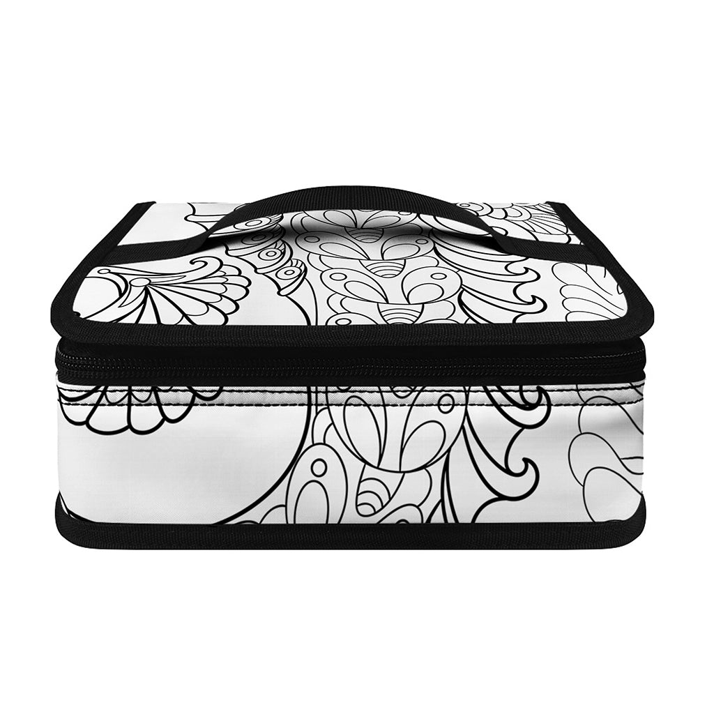 Black And White Seahorse Print Small Lunch Bag