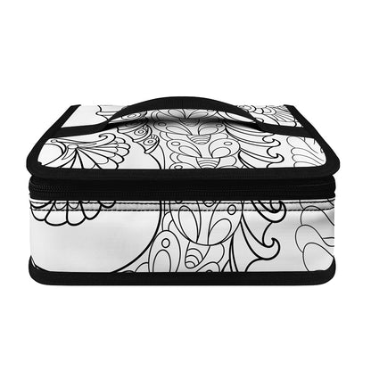 Black And White Seahorse Print Small Lunch Bag