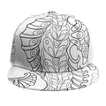 Black And White Seahorse Print Snapback Cap
