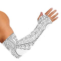 Black And White Seahorse Print Sun Protection Arm Sleeves