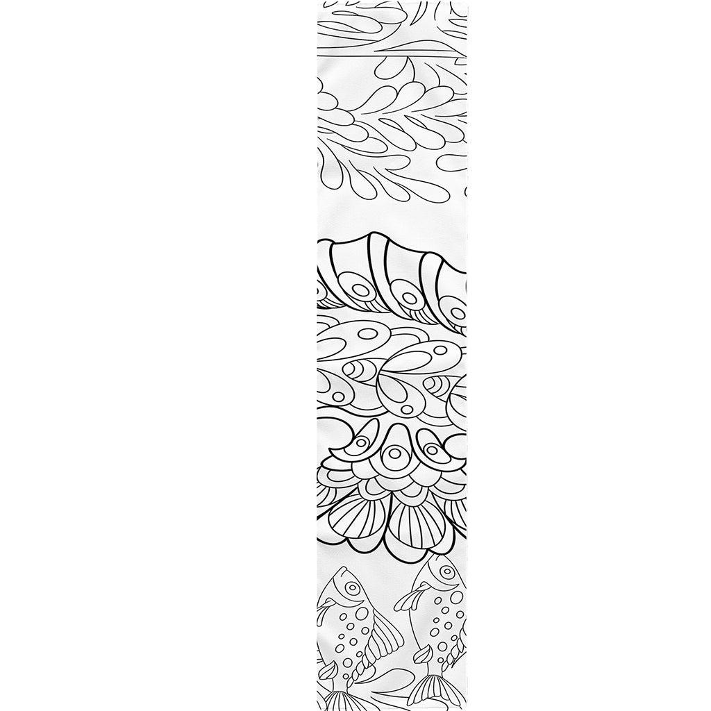 Black And White Seahorse Print Table Runner