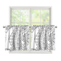 Black And White Seahorse Print Tier Curtains