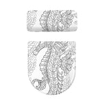 Black And White Seahorse Print Toilet Lid And Tank Cover Set
