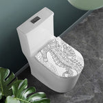 Black And White Seahorse Print Toilet Lid Cover