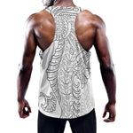 Black And White Seahorse Print Training Tank Top