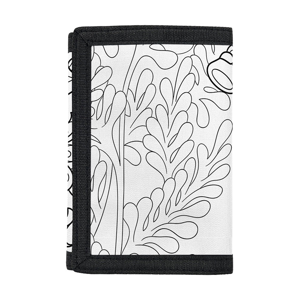 Black And White Seahorse Print Trifold Wallet