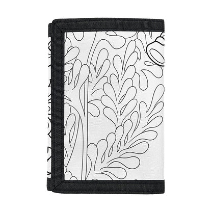 Black And White Seahorse Print Trifold Wallet