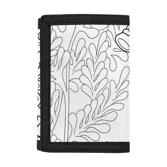 Black And White Seahorse Print Trifold Wallet