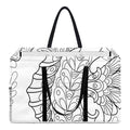 Black And White Seahorse Print Utility Tote Bag