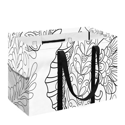 Black And White Seahorse Print Utility Tote Bag
