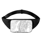 Black And White Seahorse Print Waist Bag