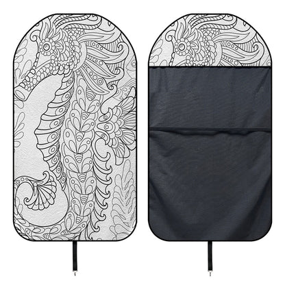 Black And White Seahorse Print Waterproof Car Seat Cover